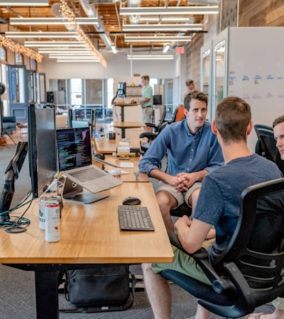 Team of developers in meeting